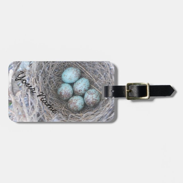 Mocking Bird Nest with Eggs Luggage Tag (Front Horizontal)