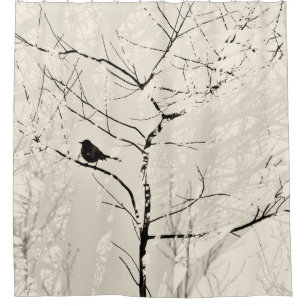 Mockingbird in Silhouette Trees Almond Black