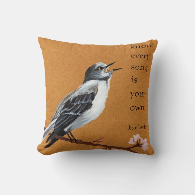 Mockingbird "Know every song is your own" pillow (Front)