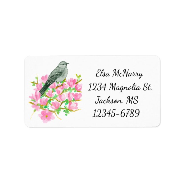 Mockingbird Magnolia Return Address Label (Front)
