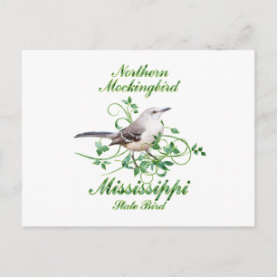 Mockingbird Mississippi State Bird Postcard
