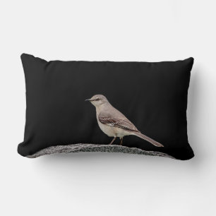 Mockingbird on a tombstone lumbar pillow