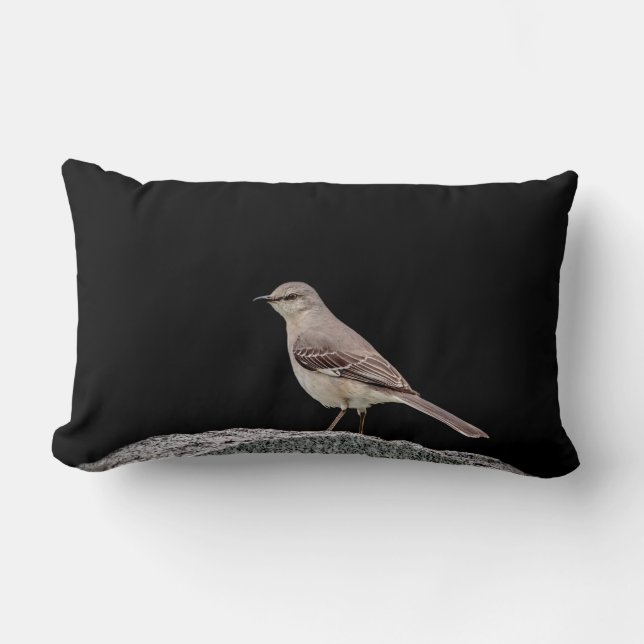 Mockingbird on a tombstone lumbar pillow (Front)