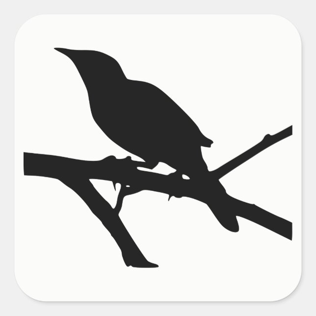 Mockingbird Silhouette Square Sticker (Front)