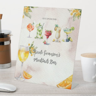 Mocktail Bar Party Pedestal Sign