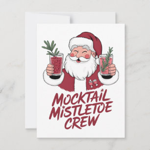 Mocktail Mistletoe Sober Santa Crew Card
