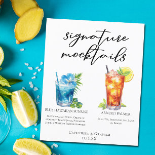 Mocktails d'été Blue Hawaiian Arnold Palmer Menu