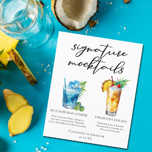Mocktails d'été Blue Hawaiian Piña Colada Menu