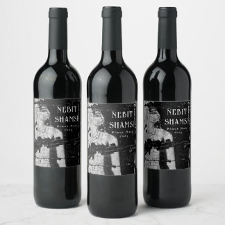 Mockup Ancient Egypt Custom Gray Wine Labels