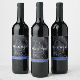 Mockup Black Horse Western Custom Wine Étiquettes