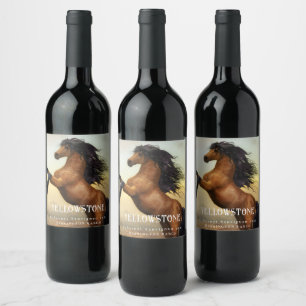 Mockup Cheval sauvage Western Étiquettes de vin pe