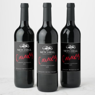 Mockup Dragon Crest Black Custom Wine Labels