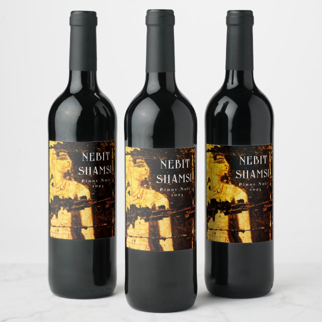 Mockup Egypte ancienne Custom Étiquettes de vin or (Bouteilles)