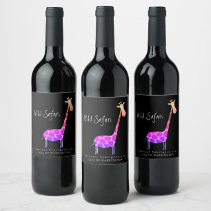 Mockup Giraffe Wild Safari Custom Wine Labels