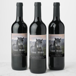 Mockup Gray Horse Custom Wine Labels