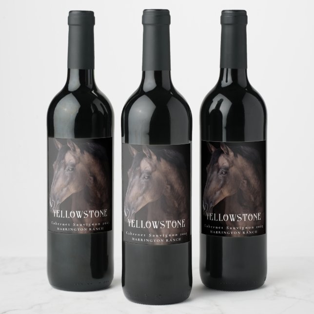 Mockup Horse Equine Western Custom Wine Labels (Bottles)