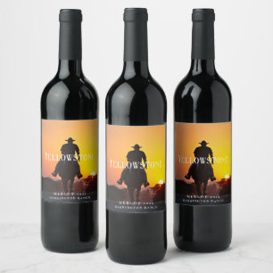 Mockup Old Western Cowboy Étiquettes de vin person