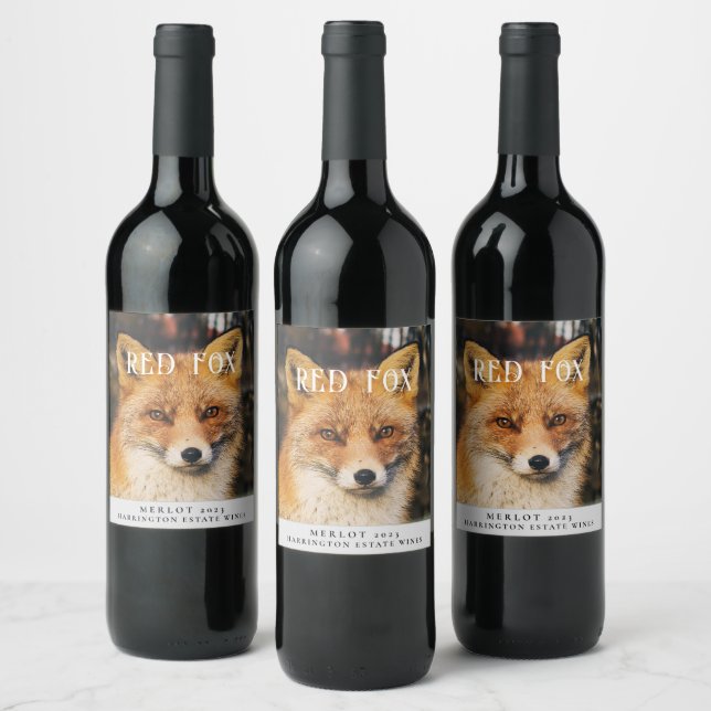 Mockup Red Fox Custom Wine Labels (Bottles)