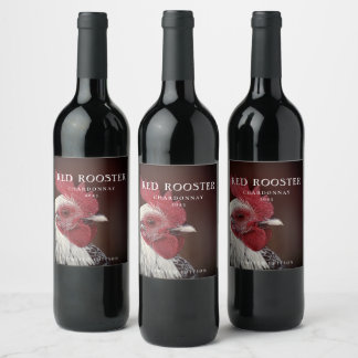 Mockup Simple Red Rooster Custom Wine Labels