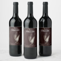 Mockup Stallion Cheval Étiquettes de vin personnal