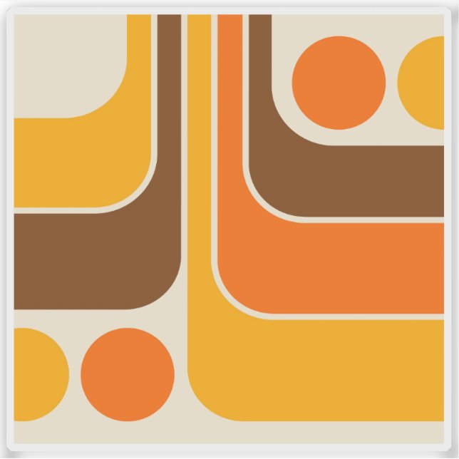 Mod 1970s Retro Style Geometric Design (Front)