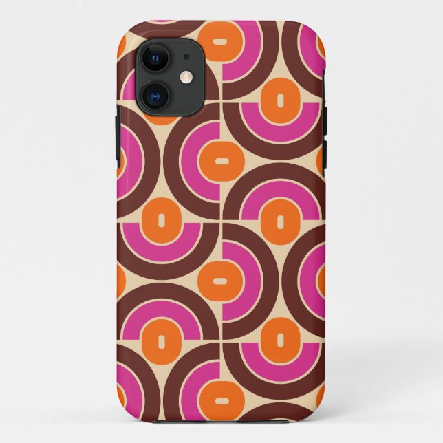 Mod 1970s Retro Style Geometric Design Case-Mate iPhone Case (Back)