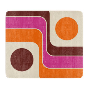 Mod 1970s Retro Style Geometric Design Cutting Board