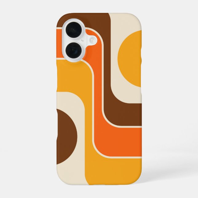 Mod 1970s Retro Style Geometric Design iPhone 16 Case (Back)