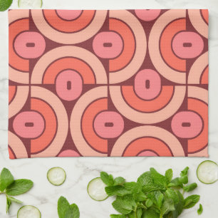 Mod 1970s Retro Style Geometric Design Kitchen Towel