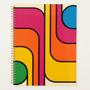 Mod 1970s Retro Style Geometric Design Planner