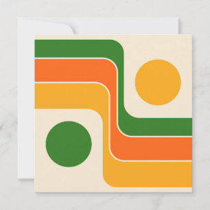 Mod 1970s Retro Style Geometric Design Thank You Card