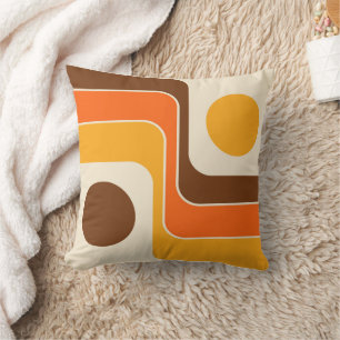 Mod 1970s Retro Style Geometric Design Throw Pillow