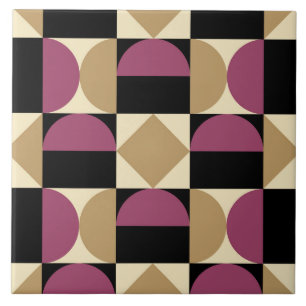 Mod 1970s Retro Style Geometric Design Tile