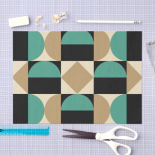 Mod 1970s Retro Style Geometric Design Tissue Paper