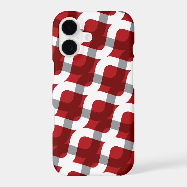 Mod 70's Red & White Bold Zig Zag Abstract Pattern (Back)
