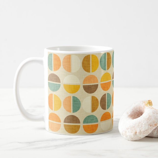 Mod Abstract Circle Earth Beige Coffee Mug (With Donut)