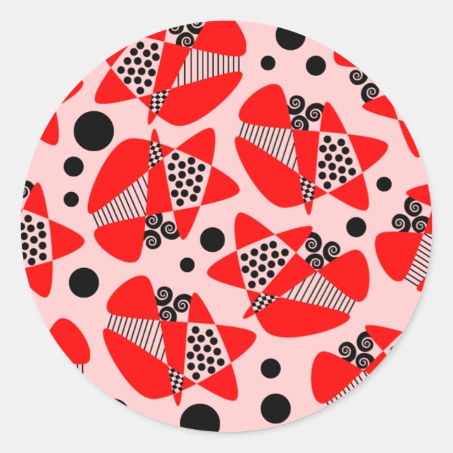 Mod Abstract Classic Round Sticker (Front)