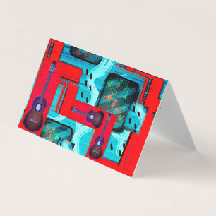 Mod Abstract Collage Guitar Lessons/Music Business Card