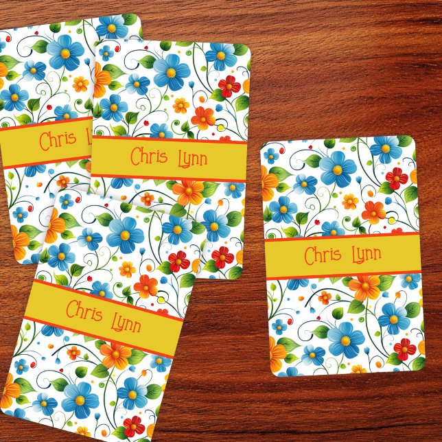 Mod Abstract Flower Theme with Bright Colours Playing Cards (Creator Uploaded)