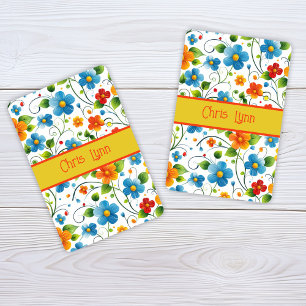 Mod Abstract Flower Theme with Bright Colours Playing Cards
