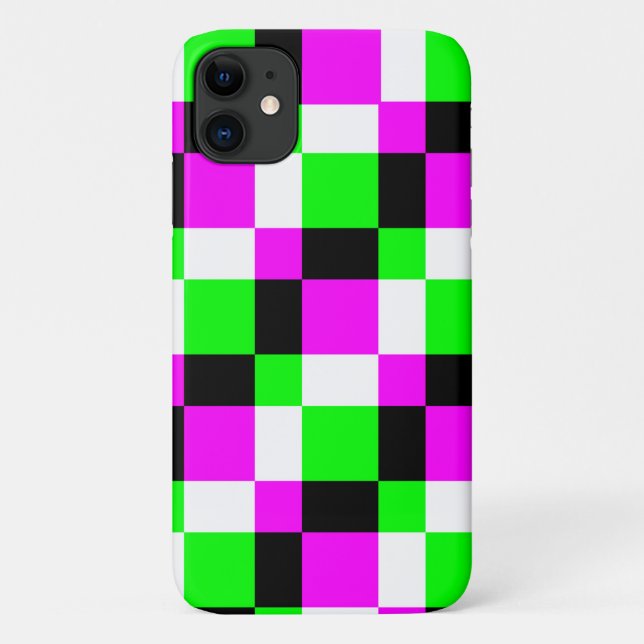 Mod Art Colour Block Pink Green Phone Case (Back)