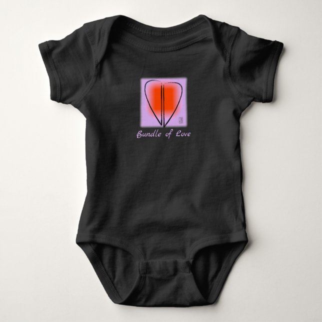 Mod Art Heart Baby Bodysuit (Front)