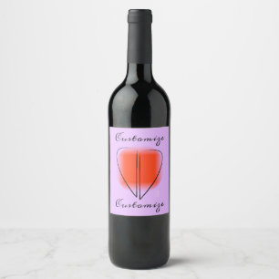 Mod Art Heart Custom Wine Label