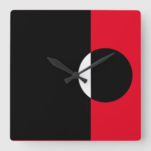 Mod Art Shapes Square Wall Clock