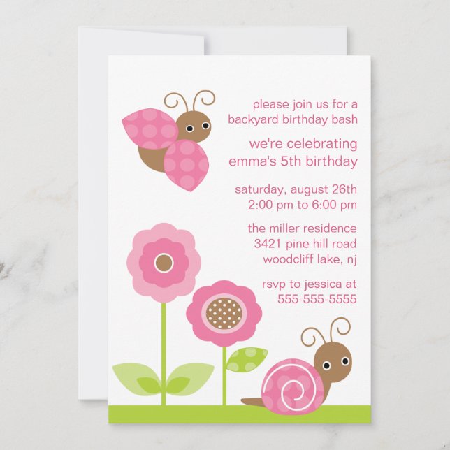Mod Baby Bugs Birthday Invitation (Front)