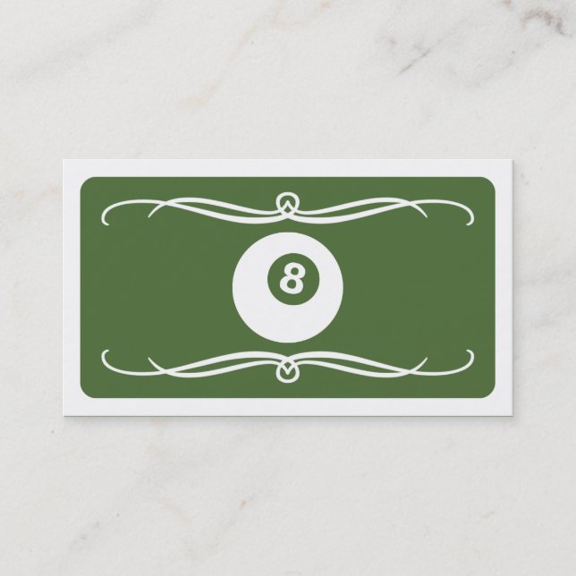 mod billiard (colour customizable) business card (Front)