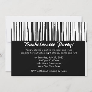 Mod Black and White Bachelorette Party Invitations