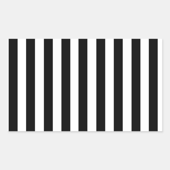 Mod Black and White Stripes Pattern Sticker (Front)