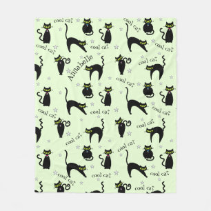 Mod Black Cats Fleece Blanket