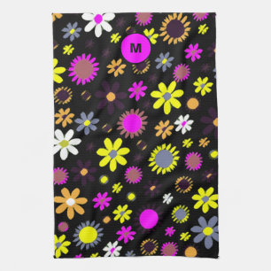 Mod Black Floral Kitchen Towel